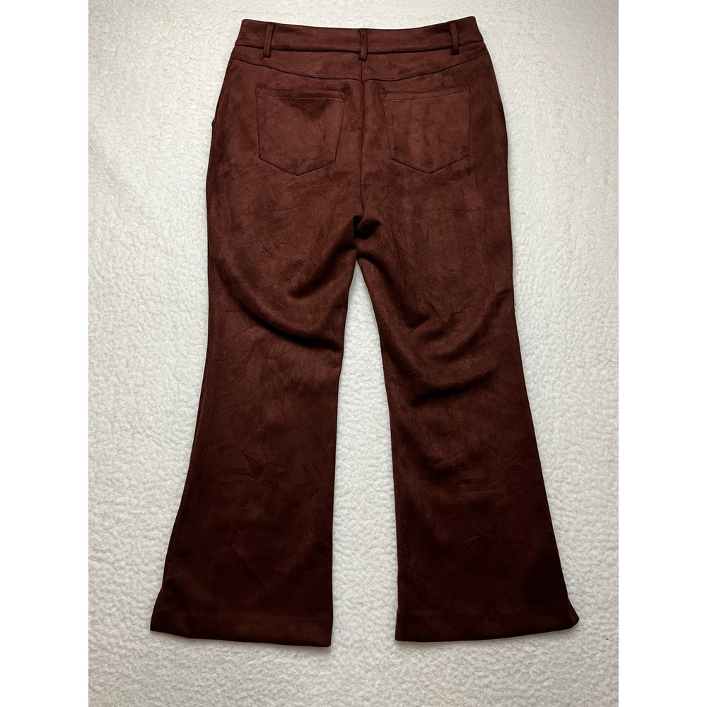 Marc New York Pants Womens 8 Brown Faux Suede Flare Leg High Rise Stretch‎ 3804 - Picture 6 of 8